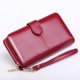 thumbnail image 5 of Cartera larga de piel sintética con cremallera para teléfono móvil, cierre a presión, portátil (rojo vino), 5 of 7