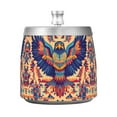 thumbnail image 7 of Yayeee Ashtray with Lid for Cigarette Smokeless Stainless Steel Home Ash Holder, Colorful Abstract Eagle, 7 of 7