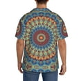 thumbnail image 5 of Easygdp Round Mandala Men's Casual Short-sleeved Shirt with Pocket and Button Suitable for Beach Vacation Leisure - X-Large, 5 of 7