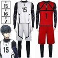 thumbnail image 2 of Blue Lock Red Team Cosplay Costume Jumpsuit Waistcoat And Shorts Sports Shirt-i, 2 of 4