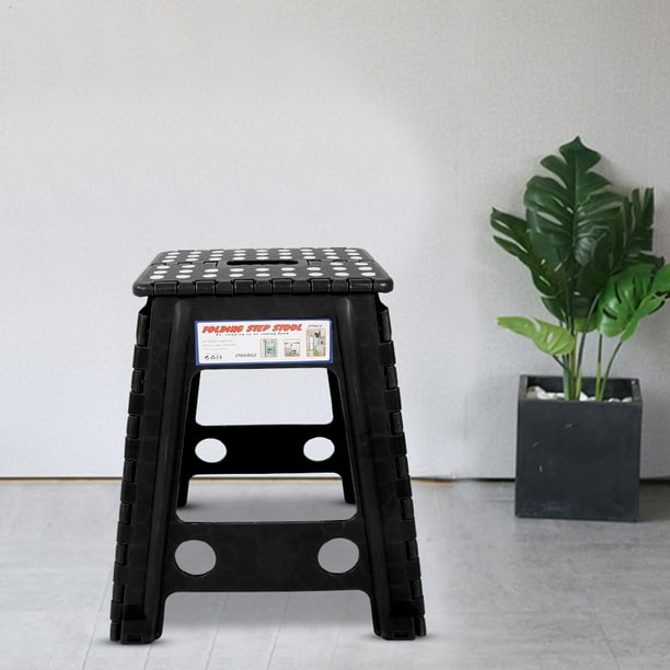 Taburete plegable de plásstico de acero, ligero, plegable, esmerilado, con almohadilla antideslizante y hebilla de seguridad, adecuado para sala