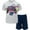 Grey / blue, variant on Funstuff Race Car T-Shirt and Mesh Shorts Outfit Set Toddler to Little Kid