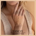 thumbnail image 3 of Pulsera mano 14K oro chapado con anillo ajustable, diseño pila, 3 of 4