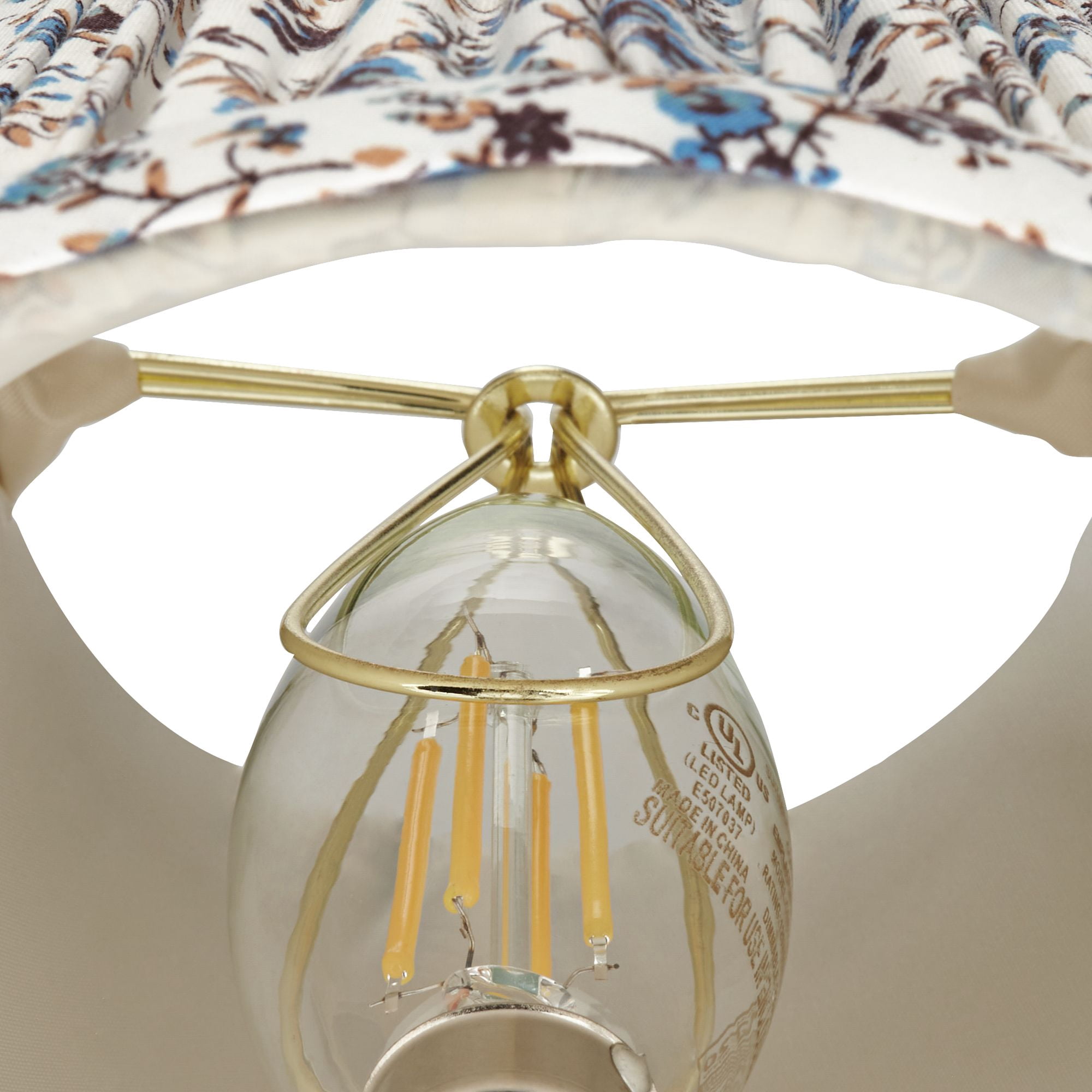 Springcrest Nelle 3 1/2" Top x 6" Bottom x 5" High x 5" Slant Print Lamp Shade Replacement Set of 8 Blue Cream Floral Clip On Candelabra