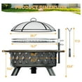 thumbnail image 6 of with Mat & Cover, 30 Inch Large Outdoor Wood Burning , Patio Backyard Firepit with Steel BBQ Grill Cooking Grate, Screen & for Garden, , Camping, Picnic, 6 of 8
