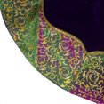 thumbnail image 3 of Northlight 48" Purple Velveteen Christmas Tree Skirt with Gold Flourish Two Tone Border, 3 of 3