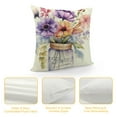 thumbnail image 4 of Creowell  Pillow Covers Poppy Flowers Mason Jar Eucalyptus Leaves Butterfly Spring Pillows Decorative Throw Pillows Purple Cushion Case Summer Decorations Farmhouse Decor for Couch Sofa, 4 of 5