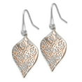 thumbnail image 2 of FB Jewels Leslie's Sterling Silver Rose and White Polished Textured Earrings, 2 of 3