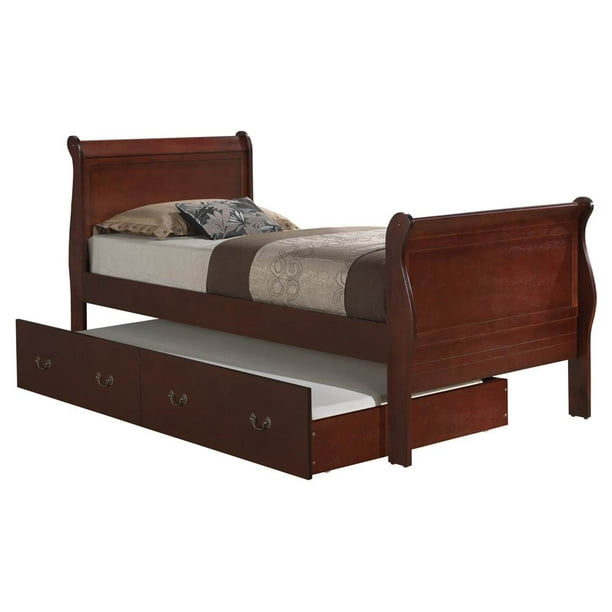 Sleigh Bed in Cherry (Twin: 87 in. L x 41 in. W x 44 in. H ...