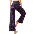 thumbnail image 3 of Xuanfei Women Starry Sky Galaxy Print Drawstring High Waist Yoga Long Pants, 3 of 4