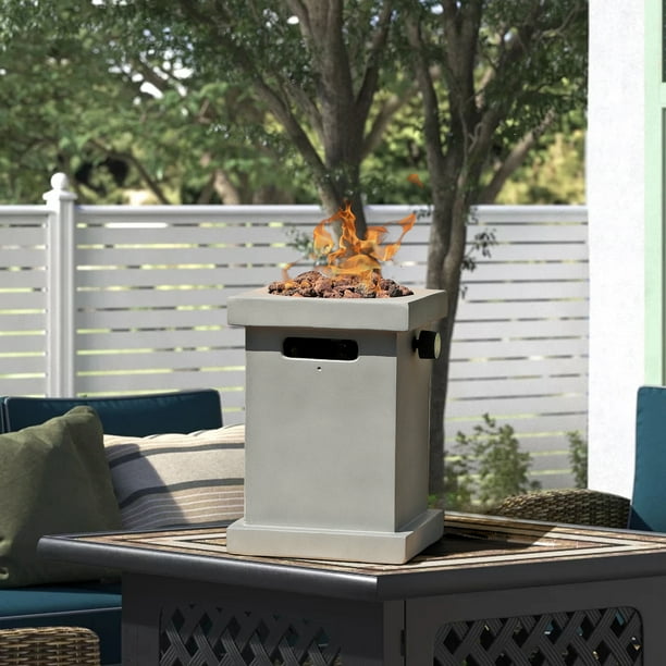 Tabletop Fireplace Small Propane Fire Pit, Patio Outdoor 10inch Portable Concrete Tabletop Gas