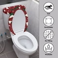 thumbnail image 4 of HELLHERO 2 Piece Lid Cover Set for Toilet for Modern Bathrooms Christmas Tree Snowflakes Adjustable Toilet Seat Covers Set Elastic Edge, 4 of 8