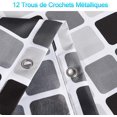 thumbnail image 4 of Cortina de ducha con estampado de mosaico, tejido de poliéster impermeable con ganchos, antimoho y antibacteriano para baño (180x200cm, gris (mosaico)) Fason WLJ-3597, 4 of 5