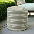 thumbnail image 6 of 20" Green Polyester Round Striped Indoor Outdoor Pouf Ottoman, 6 of 10