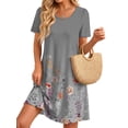 thumbnail image 2 of Fantaslook Boho Summer Dresses for Women Casual Short Sleeve T Shirt Dress with Pockets Beach Vacation Clothes, 2 of 9