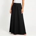 thumbnail image 5 of Summer Womens Skirt Plus Size 100%Cotton with Pockets Elastic Waist Loose Ruffle Ankle Length Skirt, 5 of 6