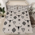thumbnail image 2 of Feelyou Western Aztec Adult Queen Sheet Sets, Tribal Sheep Skeleton Flat Sheet, Hippie Abstract Triangle Queen Fitted Sheet, Microfiber Bedroom Decor, 4-Piece, 2 of 7