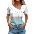 thumbnail image 1 of Camisetas de Manga Corta para las Mujeres a Cuadros Impreso Botón Casual Camiseta, Camisetas de Mujer Casual para Primavera Verano, 1 of 4