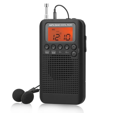 AM/FM Radio, Portable Pocket Handy AM FM Radio with Speaker, Sleep Timer, Preset, Alarm Clock and