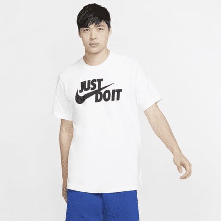 Men's Nike White/Black "Just Do It" Logo T-Shirt (AR5006 100) - M