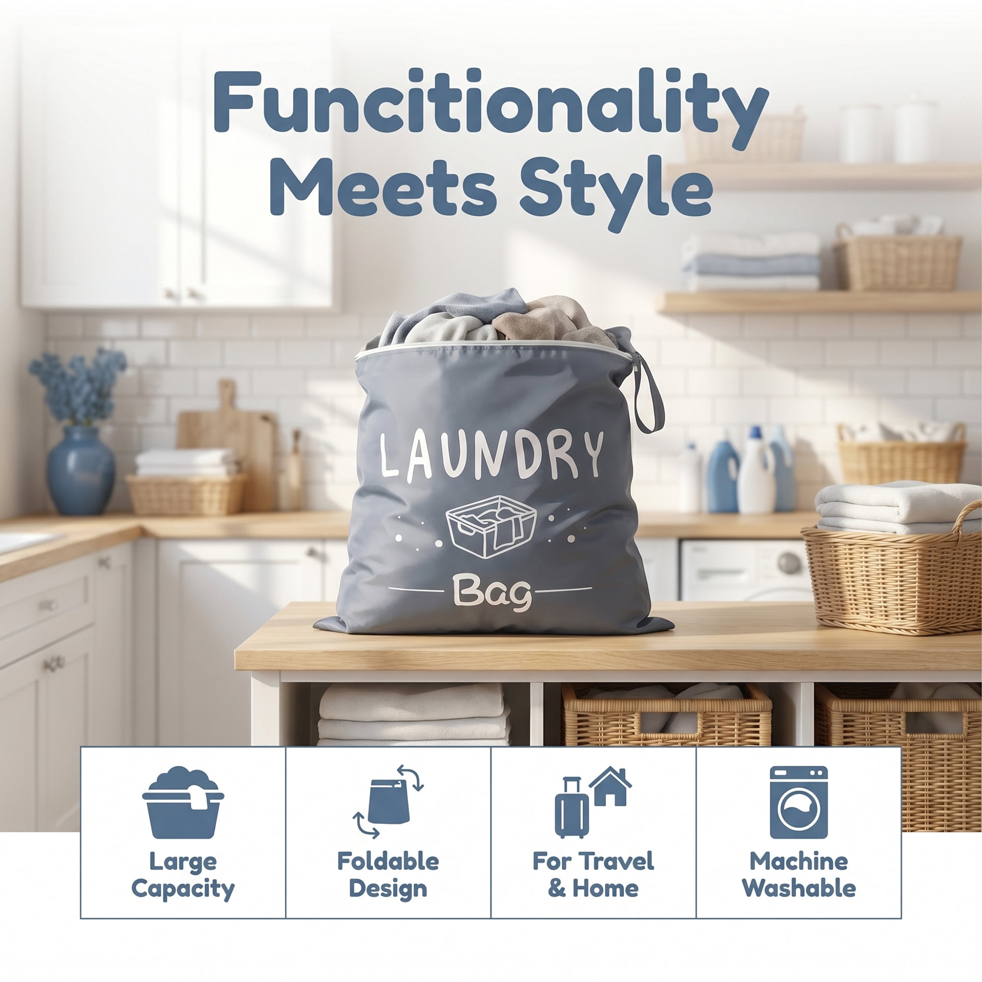 Unique Bargains 2Pcs Waterproof Wet Dry Lightweight Mesh Laundry Bag Gray 15" x 18.9"