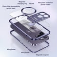 thumbnail image 4 of Case for iPhone 15 Pro Max, with Alloy Camera Invisible Stand [Compatible with MagSafe] Drop Protection Magnetic Absorption Metal Bumper and Back Acrylic Cover for iPhone 15 Pro Max, Silver, 4 of 8