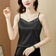 thumbnail image 2 of Camiseta sin mangas con cuello en V estampada de verano para mujer: sin mangas, corte holgado, mezcla de poliéster y spandex, versátil para llevar en situaciones informales o de vacaciones., 2 of 5