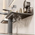 thumbnail image 4 of Suction Cup Faucet Organizer Rack,Removable Powerful Suction Bathroom Kitchen Organizers,Drill-Free Shower Shelves for Kitchen Bathroom Storage Cups,Shampoo,Hair Conditioner, Cosmetics (15.7 Inch), 4 of 7