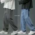thumbnail image 2 of Wide-leg Straight Pants Spring and Summer Retro Jeans for Men 2024 New Hong Kong Style Solid Color Trendy Brand Loose, 2 of 7