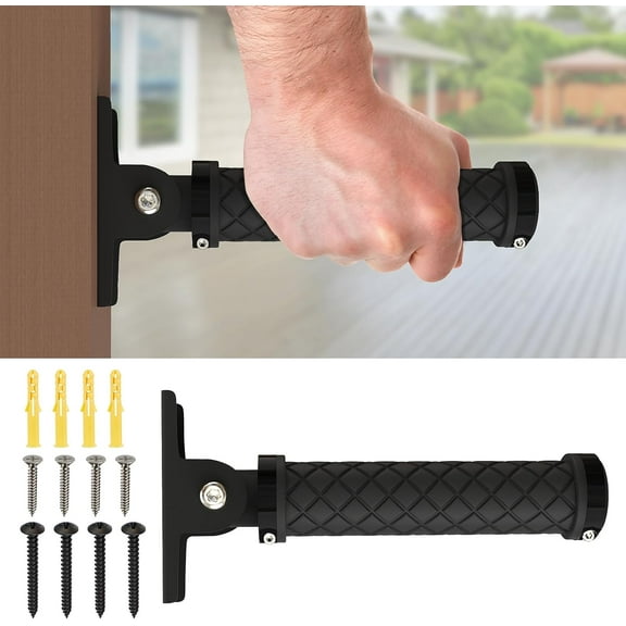 1PC Doorway Flip Up Grab Bar - 6.7" Auxiliary Support Grip Handle, 350 LBS Weight Capacity Stair Assist Handrail, Anti-Slip Design for Elderly Handicap, Easy Installation Home Safety Aid