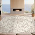 thumbnail image 2 of Design&I 8'x10' Washable Area Rug Sleek Flatweave Pet Friendly Pink Blush Beige Ornamental Centerpiece Delicate Vine Motif Cream for King Size Bedroom, Under Bed, 2 of 7