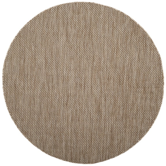 Safavieh Courtyard Finnian Solid Indoor/Outdoor Area Rug, Natural/Black, 10' x 10' Round
