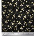thumbnail image 1 of Soimoi Black Viscose Chiffon Fabric Dot,Leaves & White Flower Floral Print Fabric by Yard 42 Inch Wide, 1 of 1