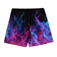 thumbnail image 5 of ZCFZJW Summer Swim Trunks for Men 3D Tie Dye Flame Print Bathing Suit Casual Drawstring Elastic Waist Beach Board Shorts Quick Dry Swimsuit with Pockets Purple L, 5 of 9