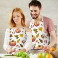 thumbnail image 3 of Fall Pumpkins Leaves Pattern Apron-Garden Aprons for Women with Pockets-Cotton Linen Waterproof Kitchen Cooking Gardening Aprons Adjustable for Kitchen,Cooking,BBQ and Salon 33"x27", 3 of 7