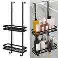 thumbnail image 1 of Orgazador de acero inoxidable sobre puerta, estante de baño colgante, almacenamiento trasero de puerta, estante sin , accesorios de baño 2 capas Macarena Organizador de ducha colgante, 1 of 8