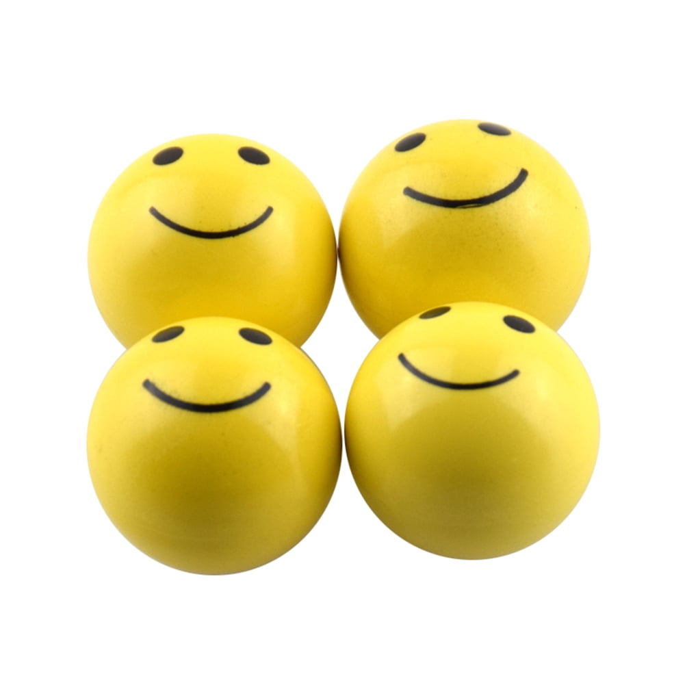 4pcs Yellow Smile Face Ball Wheel Tyre Valve Stems Caps Modified Assembly Yellow 