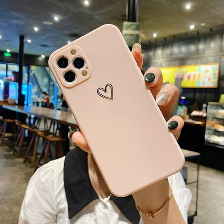 Ibaolea Compatible With Iphone 11 Pro Max Case For Soft Liquid Silicone Gold Heart Pattern Slim Protective Shockproof Case For Women Girls For Iphone 11 Pro Max Pink Walmart Canada