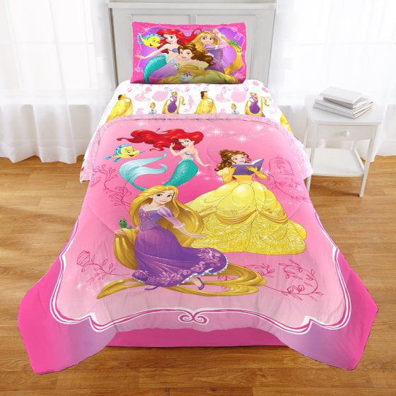 Full Size Disney Princess Rapunzel Belle Ariel Comforter Sheets Bonus Sham Set 6 Piece Bed In A Bag Walmart Com Walmart Com