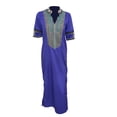 thumbnail image 1 of Qarigey Vestido de mujer Vestido bohemio con cuello en V Manga corta Vestido dividido Vestidos Violeta 4XL, 1 of 2
