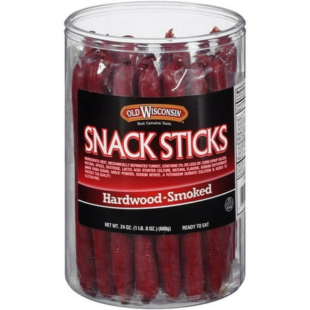 Dried Ground Beef - Old Wisconsin Twisted Link Beef Snack Stick Jar, 24 Oz.