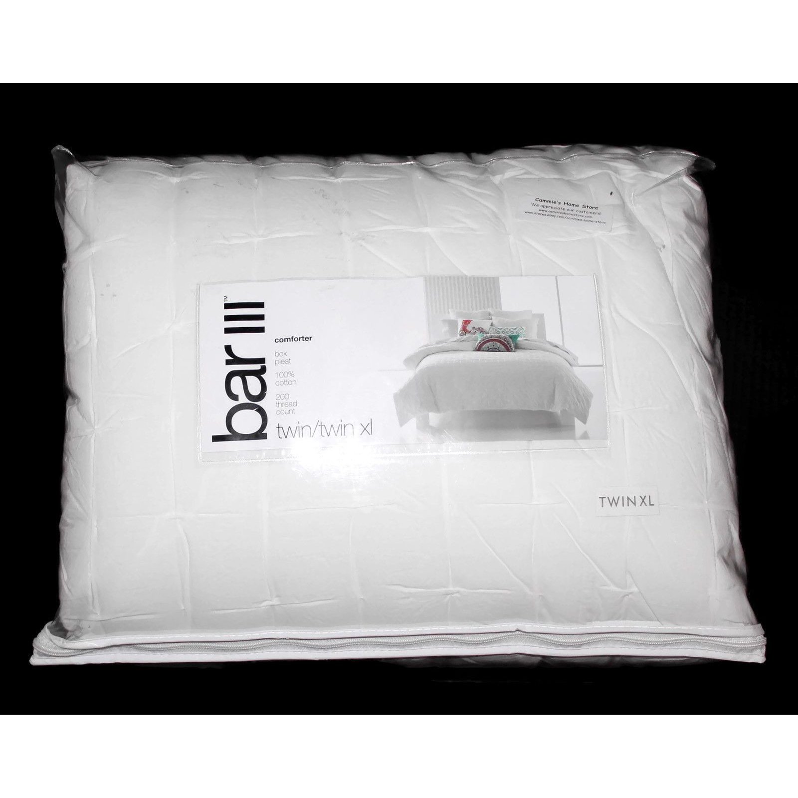 Bar Iii Box Pleat Comforter Twin Xl White Bedding Walmart Com