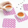 thumbnail image 5 of Kdxio Purple And White Polka Dot Funny Coasters,4 Pcs Leather Coasters,Housewarming Gifts,Protect Furniture from Water Marks Scratch and Damage, 5 of 6