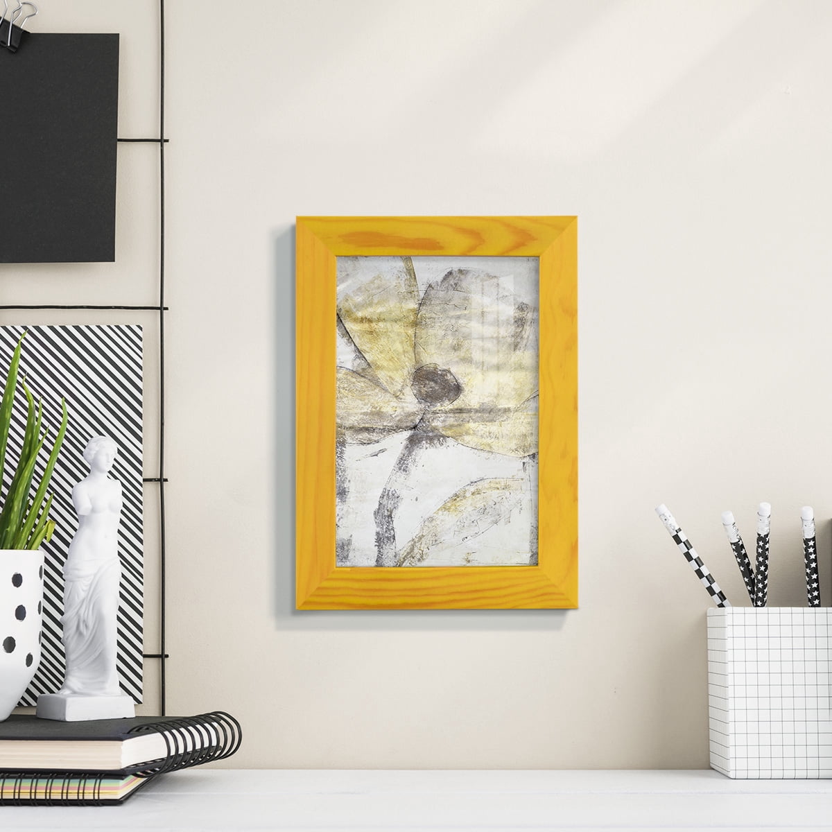 Une Fleur II - Framed Print w/glass - Sunflower Yellow