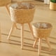 thumbnail image 2 of Maceta tejida de madera con patas de apoyo, cesta para macetas, cesta para flores de madera, 2 of 7