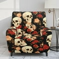 thumbnail image 2 of LedBack Skull Rose Print Stretch Recliner Covers 4-Pieces Lazyboy Recliner Chair Cover Non Slip Sofa Cover Reclining Slipcover, 2 of 8