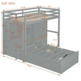 thumbnail image 6 of Twin Bunk Bed with 6 Drawers & Open Storage Shelves, Wood Twin Over Twin Bunk Bed with Built-in Wardrobe and Hydraulic Bed, Grey, 6 of 9