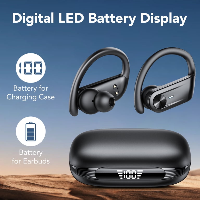 IKT Bluetooth 5.4 Earbuds with LED Charging Case, 80 Hours Playtime photo 2