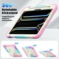 thumbnail image 6 of ELEHOLD Full Body Protective Case for iPad Pro 11 inch 2024,Heavy Duty 3-Layer Protection Case Built-in Screen Protector 360° Rotating Kickstand Handstrap Shoulder Strap Shockproof Cover,Rainbow/Pink, 6 of 8