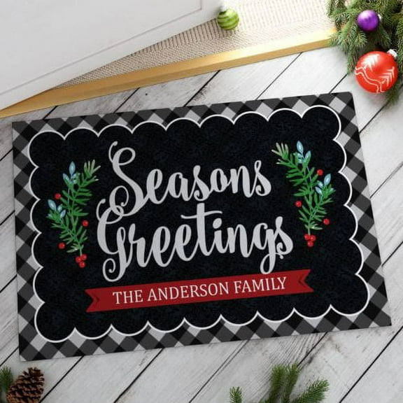 Personalized Seasons Greetings Doormat